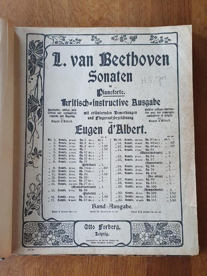 L. van Beethoven – Sonaten Pianoforte 2 boeken uit 1902, Boeken, Muziek, Gelezen, Algemeen, Ophalen of Verzenden