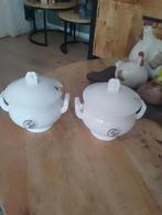 Twee leuke witte soepkommen Rivièra Maison, Ophalen of Verzenden, Zo goed als nieuw, Kom(men), Effen