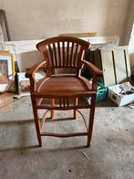 Houten Barstoel met Armleuning, Ophalen, Gebruikt, Bruin, Eén