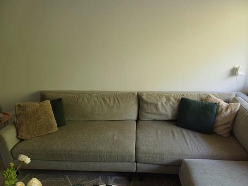 Hoekbank, stof, Huis en Inrichting, Slaapkamer | Boxsprings, Zo goed als nieuw, 220 cm, Tweepersoons, Ophalen