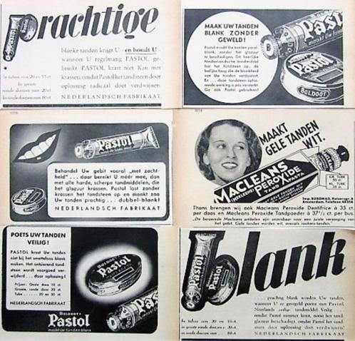 110+ vintage reclames tandverzorging 1954-57 tandpasta tanda, Verzamelen, Merken en Reclamevoorwerpen, Ophalen