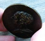 19 de eeuw Brons Plaquette Legpenning Romein Keizer Filosoof, Antiek en Kunst, Ophalen of Verzenden, Brons