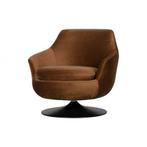 Draai fauteuil, cognac velvet stof. Z.g.a.n., Huis en Inrichting, Fauteuils, Ophalen, Minder dan 75 cm, Zo goed als nieuw, Stof