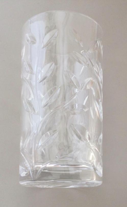 Longdrink glas met geslepen bladmotief, Huis en Inrichting, Keuken | Servies, Nieuw, Glas of Glazen, Overige stijlen, Glas, Ophalen of Verzenden