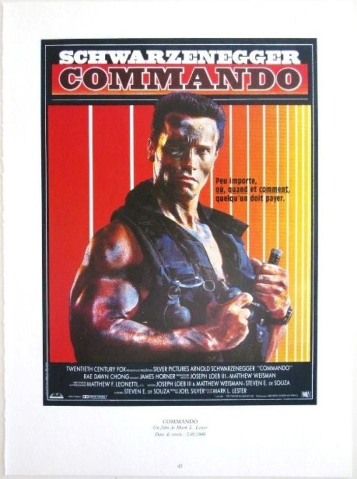 4 film posters - Commando Gitane Lavardin Allan Quatermain, Verzamelen, Film en Tv, Poster, Verzenden