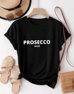 zwart shirt prosecco mood, Verzenden, Nieuw, Zwart, Korte mouw