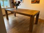 Eikenhoute tafel met white wash, uitschuifbaar, Huis en Inrichting, Tafels | Eettafels, Ophalen, Eikenhout, 50 tot 100 cm, Zo goed als nieuw