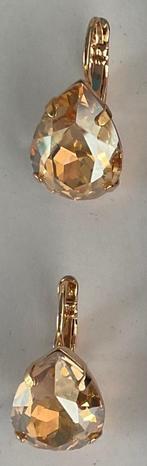 Nieuwe Otazu gouden oorbellen in een zwarte Otazu pouche, Nieuw, Goud, Overige materialen, Met kristal