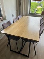 Boomstam Tafelset met 6 stoelen, Ophalen, Gebruikt, Rustiek, 4 tot 6 stoelen