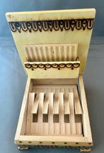 Vintage houten sigarettendoos, houder, tabaksdoos., Antiek en Kunst, Ophalen of Verzenden