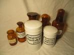 setje antiek medicijn potjes van glas en porselein, Antiek en Kunst, Verzenden