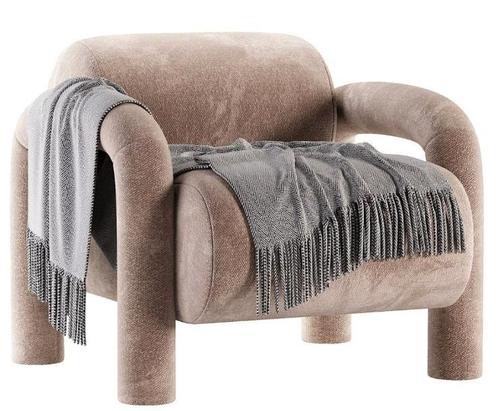 Woood Lenny fauteuil zand, Huis en Inrichting, Fauteuils, Zo goed als nieuw, 50 tot 75 cm, 75 tot 100 cm, Ophalen