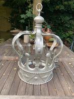 Te koop leuke zilverkleurige kroonlamp, Huis en Inrichting, Lampen | Kroonluchters, Ophalen, Gebruikt, Metaal