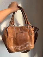 Cowboysbag cognac bruine echt leren schouder tas, Cowboysbag, Bruin, Schoudertasje, Ophalen of Verzenden
