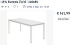 Bureau Tafel 140 cm x 80 cm hoog 75 cm, Ophalen, Zo goed als nieuw, Bureau