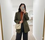 Vintage Leren Crossbody Tas / Schoudertas | Boterzacht Leer, Overige merken, Gebruikt, Verzenden, Wit