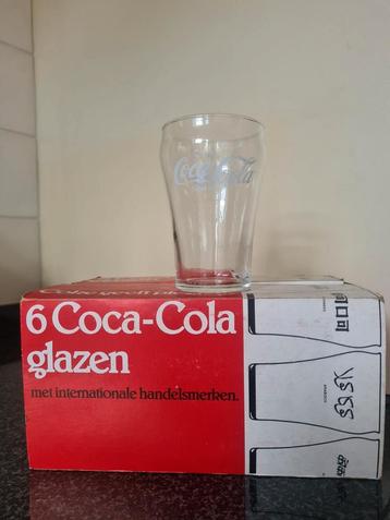 Vintage coca-cola 6st  glazen hebreeuws bieden beschikbaar voor biedingen
