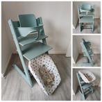 Stokke Tripp Trapp aqua blue met babyset, newbornset, hoes, Ophalen of Verzenden, Zo goed als nieuw, Stokke Tripp Trapp, Stoelverkleiner