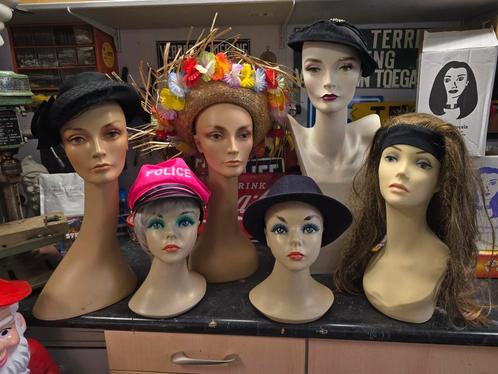6 mooie mannequinhoofden, Antiek en Kunst, Curiosa en Brocante, Ophalen