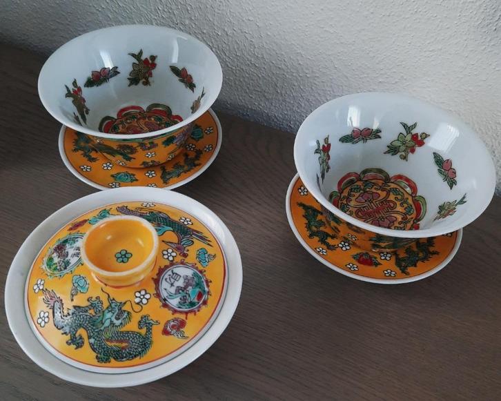 chinese kommetjes en bordjes, Antiek en Kunst, Antiek | Servies los, Ophalen of Verzenden
