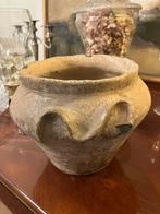 Antieke, vroege aardewerk pot met restanten schildering, Ophalen of Verzenden