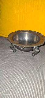 Tinnen asbak op pootjes met engel merk, Ophalen of Verzenden