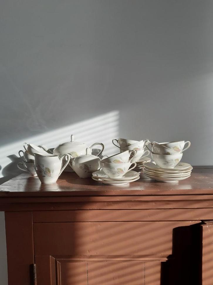 Vintage Combina servies Bavaria, bloemmotief, goudkl rand, Huis en Inrichting, Keuken | Servies, Zo goed als nieuw, Overige stijlen