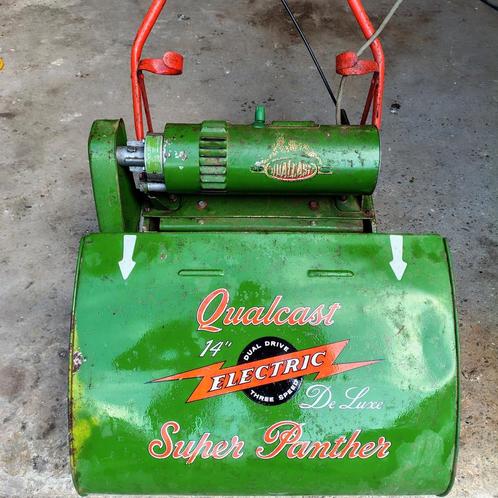 Vintage Qualcast Super Panther 14" – Elektrische maaier, Tuin en Terras, Grasmaaiers, Gebruikt, Elektrische grasmaaier, Cirkelmaaier