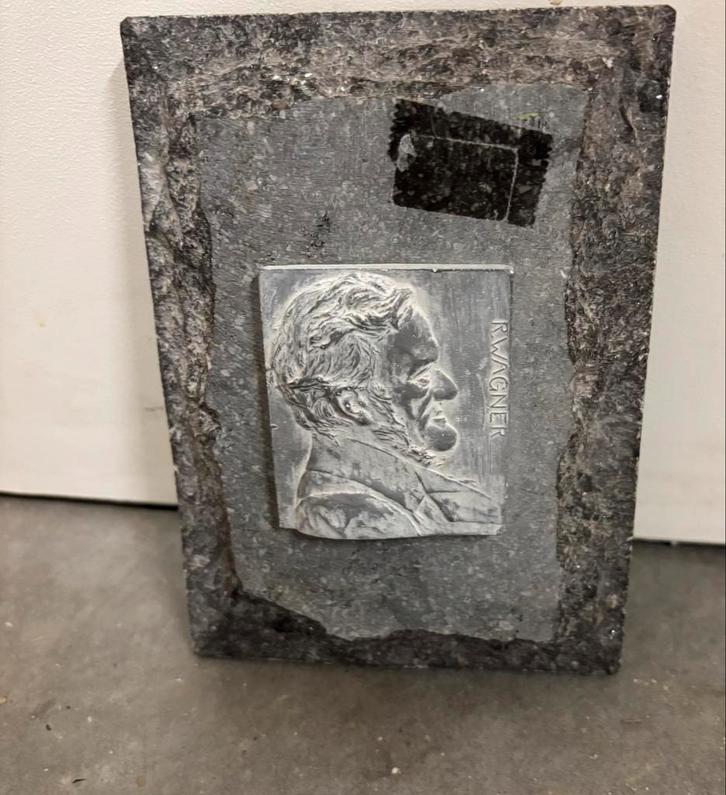 Vintage Richard Wagner Reliëf op Steen kunst, Antiek en Kunst, Kunst | Beelden en Houtsnijwerken, Ophalen