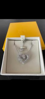 Swarovski Hartjes Ketting Baguette Geslepen, Ophalen of Verzenden, Nieuw, Zilver, Met kristal