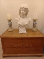 Zweedse houten opbergkist met florale versiering, Huis en Inrichting, Woonaccessoires | Kisten, Ophalen, Minder dan 50 cm, Gebruikt