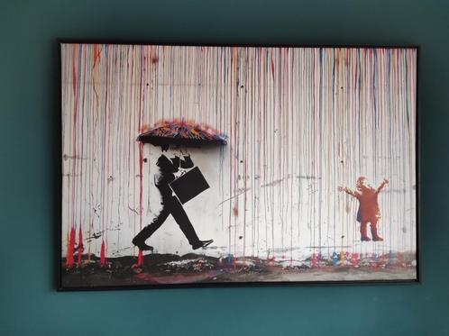 Banksy coloured rain (groot), Antiek en Kunst, Kunst | Schilderijen | Modern, Ophalen