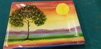 wandbord met boom en zon, Antiek en Kunst, Ophalen of Verzenden