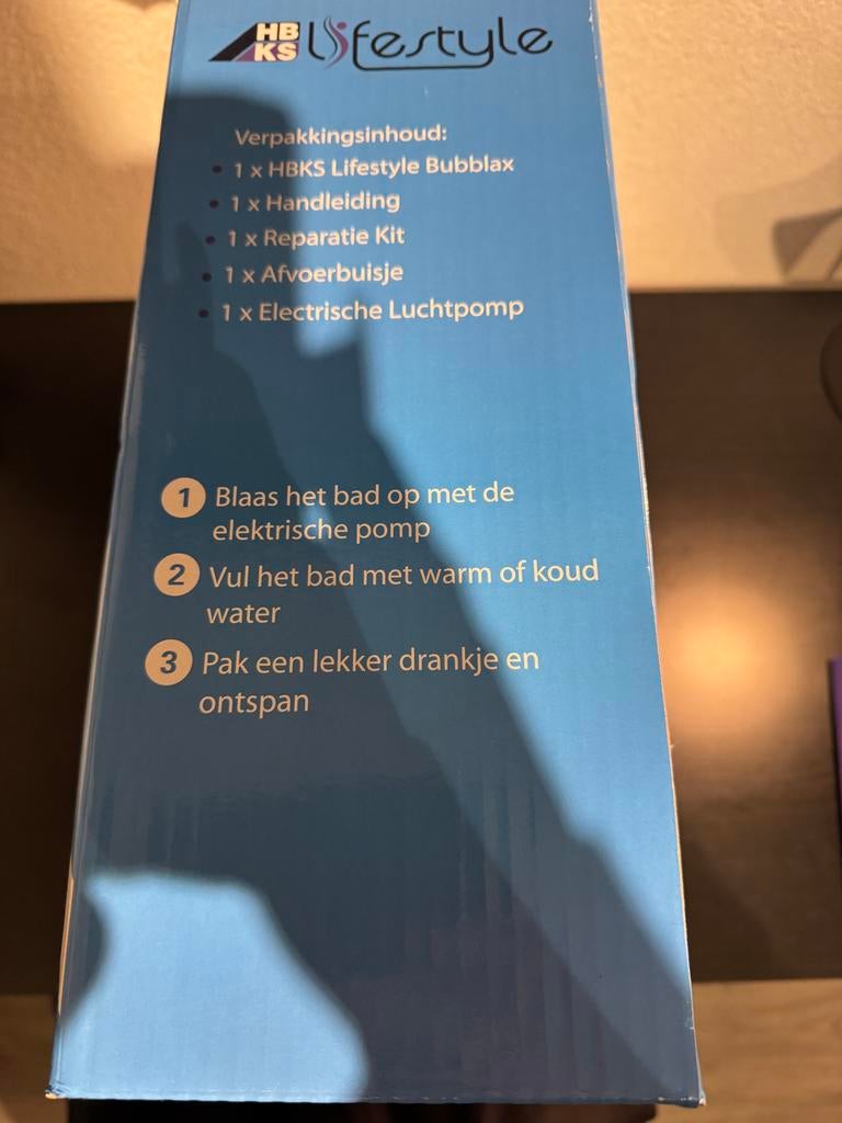 HBKS Lifestyle Opblaasbad - bijna nieuw in doos!, Ophalen of Verzenden, Zo goed als nieuw, Pomp, Opblaasbaar