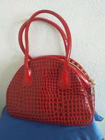 Croco look handtas, Ophalen of Verzenden, Zo goed als nieuw, Rood, Handtas