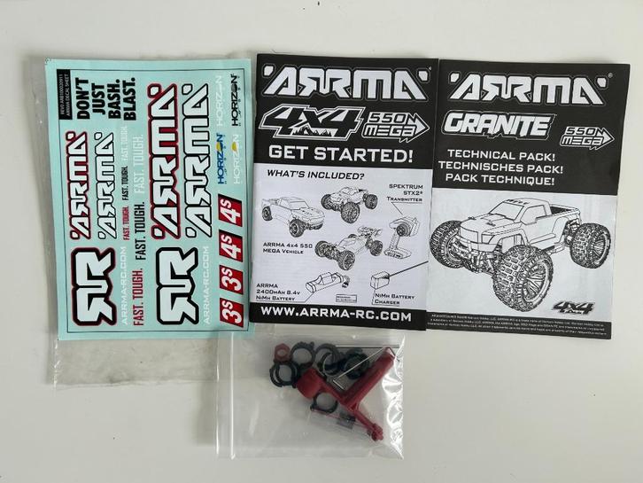 Arrma Granite onderdelen + handleiding rc auto modelbouw, Hobby en Vrije tijd, Modelbouw | Radiografisch | Auto's, Gebruikt, Onderdeel