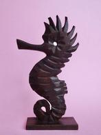 Vintage 60s 70s zeepaardje beeldje beeld hout bruin retro, Ophalen