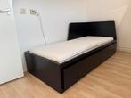 Ikea Flekke Bedbank 80x200 met 2x matras en 2x deken ZGAN, Ophalen, Gebruikt, Zwart, Tweepersoons
