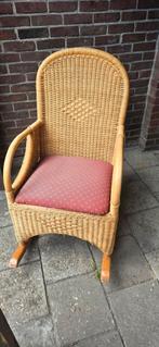 Houten Schommelstoel met Rotan, Huis en Inrichting, Ophalen, Gebruikt, Bruin, Riet of Rotan