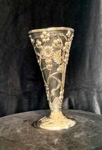 Vintage art nouveau verzilverde bloemenkooivaas, Ophalen of Verzenden