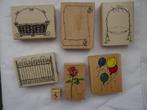 houten  rubber stempels 7 stuks, Ophalen of Verzenden, Zo goed als nieuw, Houten stempel