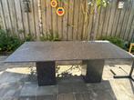 Granieten tuintafel 6 persoon 2x1 meter, Tuin en Terras, Ophalen, Gebruikt, Rechthoekig, Overige materialen