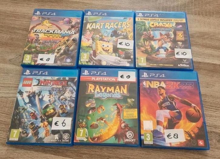 PS4 Spellen - Diverse Titels! Rayman, kart racers, ninjago, Spelcomputers en Games, Games | Overige, Gebruikt, Overige genres