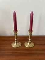 Set van 2 hoge messing kandelaars vintage frans design retro, Ophalen of Verzenden, Minder dan 25 cm