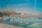 Mandraki Haven, Rhodos, Griekenland. Olieverf schilderij., Antiek en Kunst, Kunst | Schilderijen | Klassiek, Ophalen