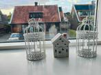 Witte decoratieve kandelaars (set), Huis en Inrichting, Woonaccessoires | Kandelaars en Kaarsen, Wit, Ophalen of Verzenden, Zo goed als nieuw
