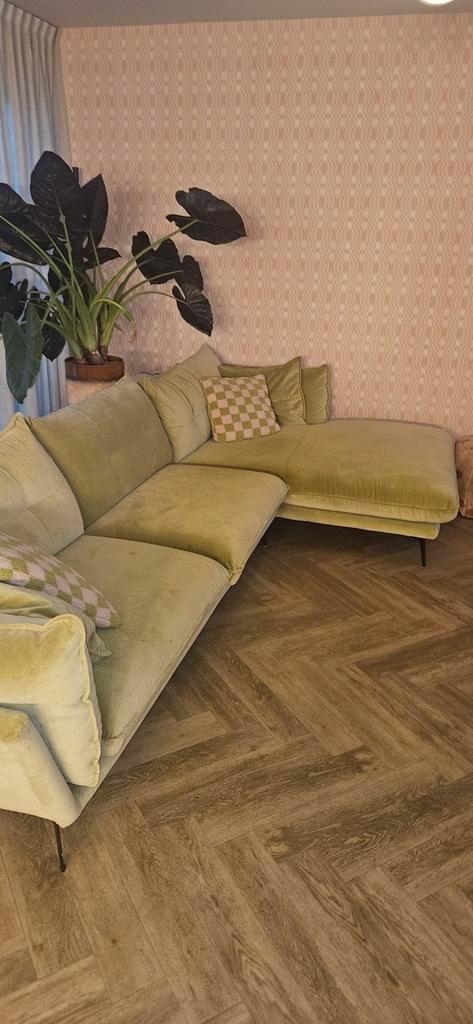Hoekbank groen, Huis en Inrichting, Banken | Sofa's en Chaises Longues, Zo goed als nieuw, Ophalen