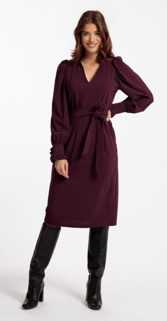 Als nieuw: STUDIO ANNELOES Rosella dress bordeaux mt. S, Kleding | Dames, Jurken, Zo goed als nieuw, Maat 36 (S), Rood, Onder de knie
