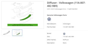 VW ID4 achterdiffusor satijnzwart (bumper) beschikbaar voor biedingen