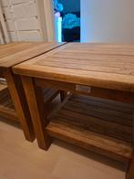 2 Teak houten salontafels van Henk Schram(, Gebruikt, 50 tot 100 cm, Rond, 50 tot 100 cm